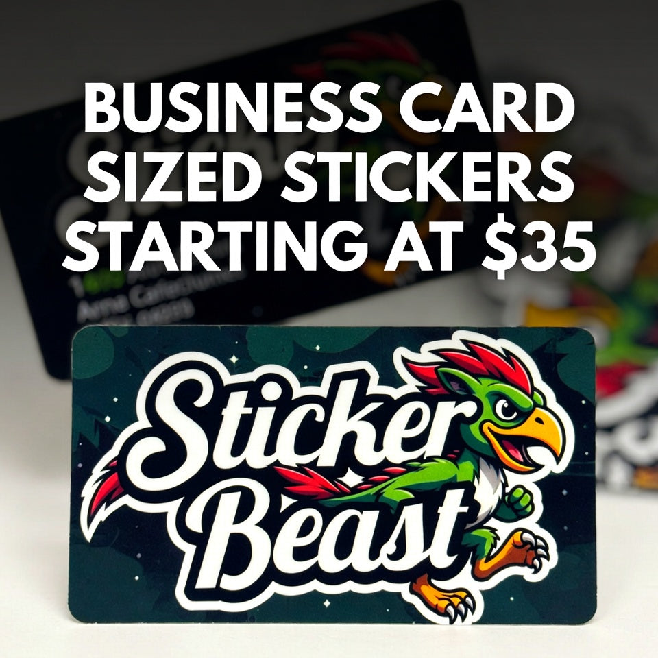 Pegatinas del tamaño de una tarjeta de visita